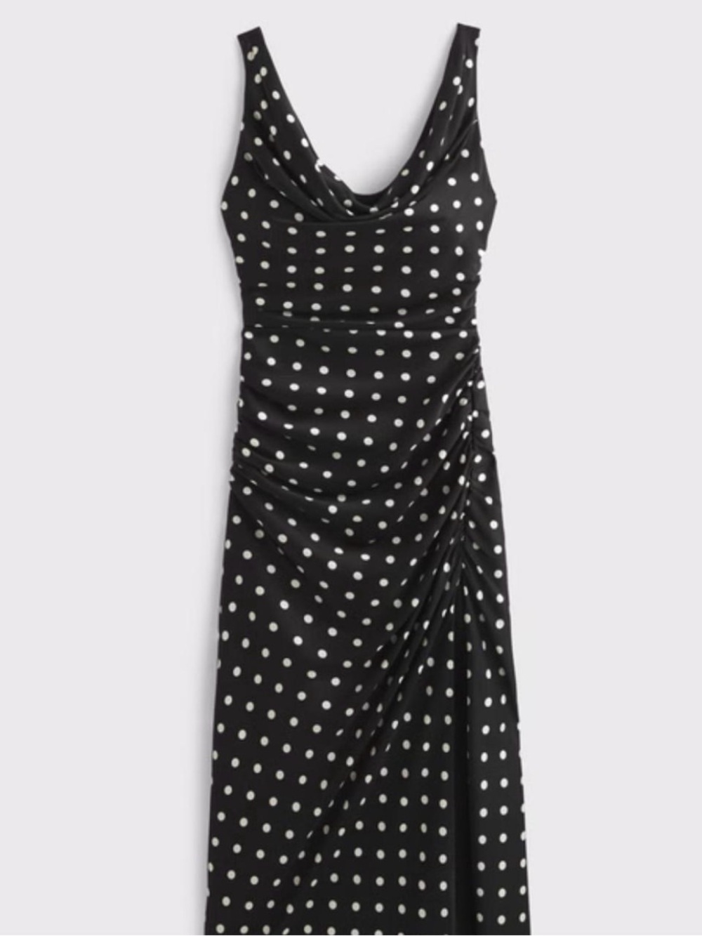 Abercrombie Black Polka Dot Cowl Neck Maxi Dress